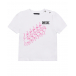 Белая футболка с принтом &quot;Розовые коты&quot; Diesel | Фото 1