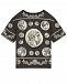 Черная футболка с принтом &quot;монеты&quot; Dolce&Gabbana | Фото 3