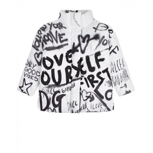 Куртка-пуховик с принтом &quot;граффити&quot; Dolce&Gabbana | Фото 1
