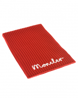 Красный шерстяной шарф с лого Moncler Красный, арт. 9Z750 20 M1131 455 | Фото 2