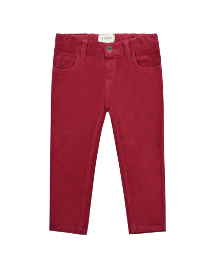Бордовые брюки из велюра GUCCI | Фото 1