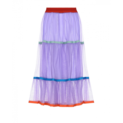 Сиреневая юбка с разноцветными лентами  | Фото 1