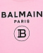 Розовая футболка с черным логотипом Balmain | Фото 3