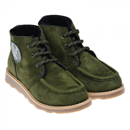 Зеленые ботинки с подкладкой из овчины Dolce&Gabbana | Фото 1