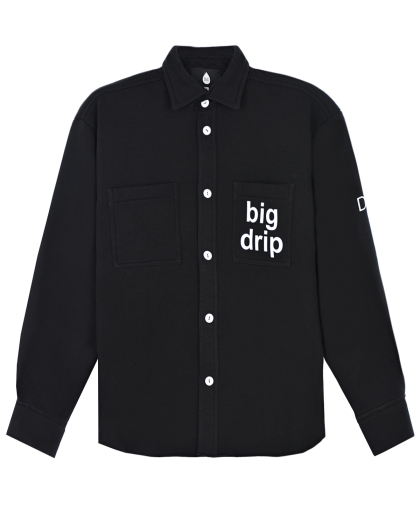 Черная рубашка с принтом big drip  | Фото 1