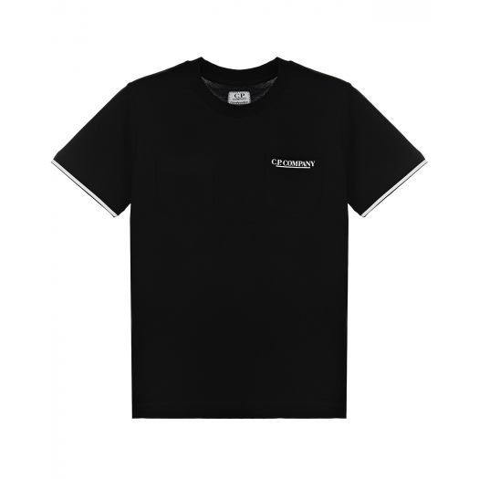Черная футболка с накладным карманом CP Company | Фото 1