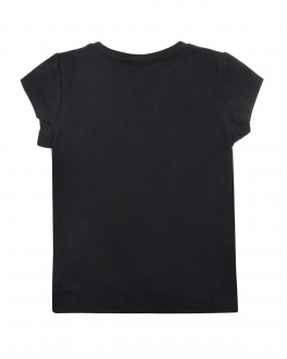 Черная футболка с декором из пайеток &quot;Вишни&quot; Monnalisa Черный, арт. 195632RD 5000 0050 | Фото 2