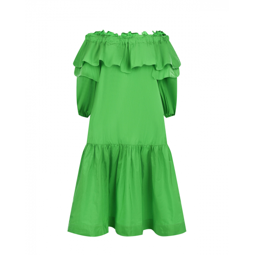 Зеленое платье с оборкой Parosh | Фото 1