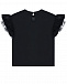 Черная футболка с рукавами-крылышками Brunello Cucinelli | Фото 2
