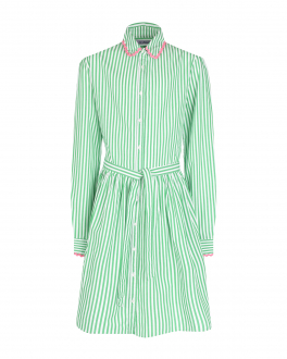 Платье-рубашка в бело-зеленую полоску Saint Barth Мультиколор, арт. DARY001 01148B EMB PRINCE | Фото 1