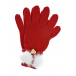 Красные перчатки с белыми помпонами Il Trenino | Фото 1