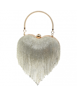 Серебристая сумка в форме сердца, 15x16x5 см Monnalisa , арт. 779001 9056 0075 | Фото 2