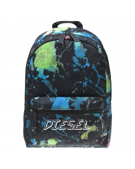 Синий рюкзак с разноцветными пятнами, 43x33x11 см Diesel Мультиколор, арт. J00414 P1261 H2111 | Фото 1