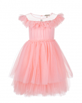 Розовое платье с пышной юбкой TWINSET Розовый, арт. 231GJ2Q31 10375 | Фото 1