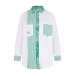 Рубашка в бело-зеленую полоску Forte dei Marmi Couture | Фото 1