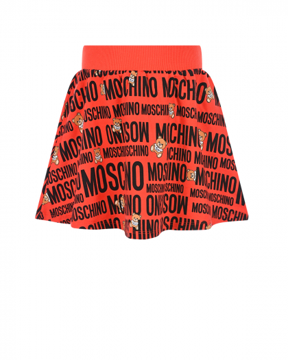 Красная трикотажная юбка с логотипом Moschino | Фото 1