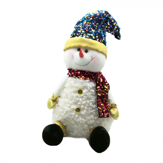 Новогодний сувенир &quot;Снеговик плюшевый в колпаке&quot;, 23х15х50 см Timstor | Фото 1