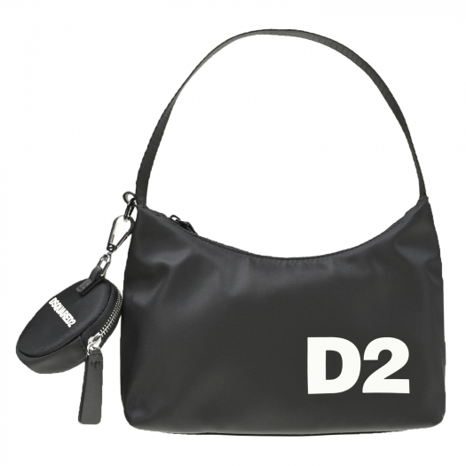 Черная сумка с белым лого, 23x16x6 см Dsquared2 | Фото 1