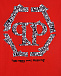 Красная футболка с крупным лого Philipp Plein | Фото 4