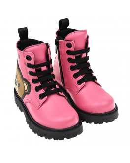 Розовые ботинки с аппликацией Moschino Розовый, арт. 68926 VAR.3 | Фото 1