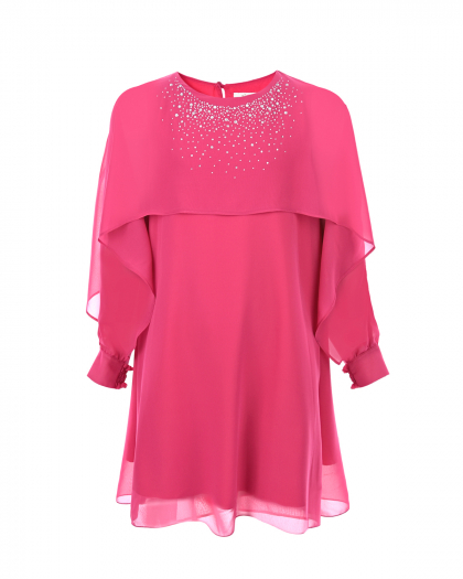 Розовое многослойное платье с пелериной Aletta | Фото 1