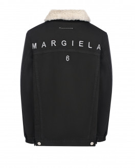 Джинсовая куртка с плюшевым воротником MM6 Maison Margiela Черный, арт. M60060 MM016 M6900 | Фото 2