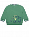 Зеленая спортивная куртка с принтом &quot;обезьяна&quot; Sanetta Kidswear | Фото 2