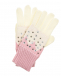 Бело-розовые перчатки со стразами Monnalisa | Фото 1