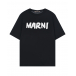 Черная футболка с белым лого MARNI | Фото 1