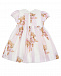 Бело-розовое платье с принтом &quot;медвежонок-балерина&quot; Monnalisa | Фото 2