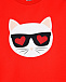 Красный свитшот с объемными рукавами Karl Lagerfeld kids | Фото 3