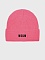 Шапка с черным лого, фуксия
