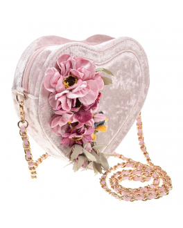 Розовая сумка в форме сердца, 15x15x18 см Monnalisa Розовый, арт. 190001 0773 0084 | Фото 2