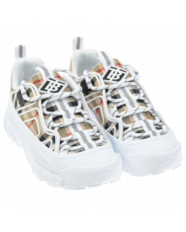 Бежевые кроссовки с белой подошвой Burberry Бежевый, арт. 8047532 A7028 | Фото 1