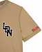 Бежевая футболка с патчем LDN Burberry | Фото 3