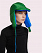 Двухстронняя шапка-ушанка, синий/зеленый Yves Salomon | Фото 2