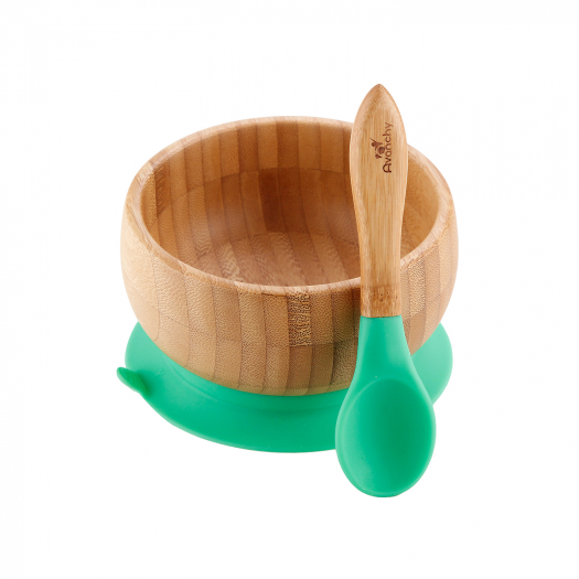 Набор 2 предмета (бамбуковая пиала, ложка), зеленый  | Фото 1