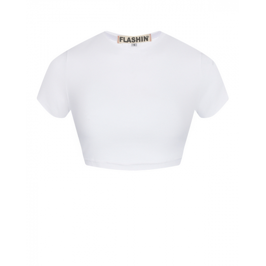 Укороченная белая футболка Flashin | Фото 1