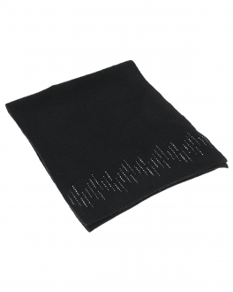 Черный кашемировый шарф с кристаллами Swarovski, 168х33 см William Sharp Черный, арт. SC05-15 BLACK / 280HEM | Фото 1