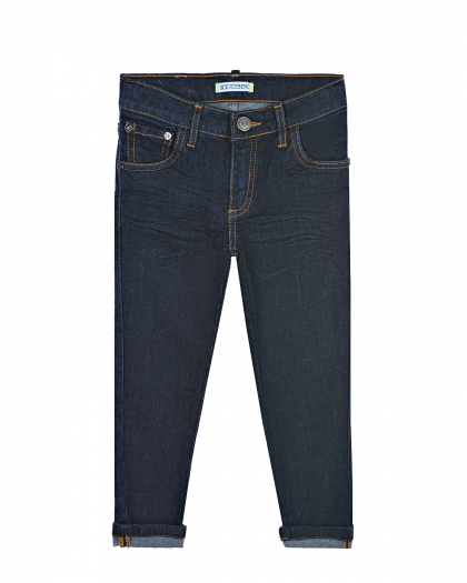 Темно-синие джинсы с принтом на заднем кармане  | Фото 1