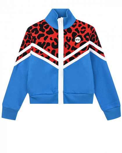 Спортивная куртка с красными леопардовыми вставками No. 21 | Фото 1