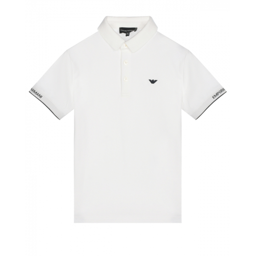 Белая футболка-поло с лого Emporio Armani | Фото 1