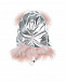 Серебристая шапка-ушанка с розовым мехом Ploomlé | Фото 2