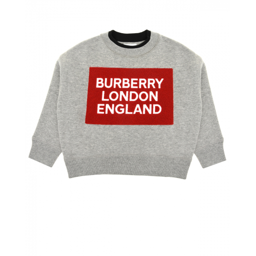 Серый свитшот с логотипом Burberry | Фото 1
