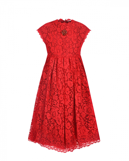 Кружевное платье красного цвета Dolce&Gabbana | Фото 1