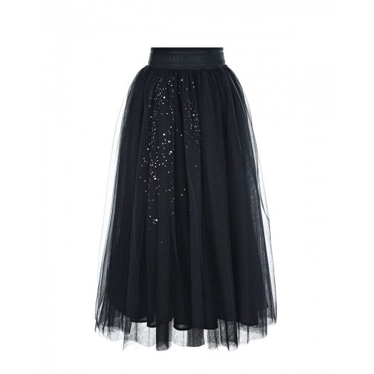 Черная юбка со стразами Balmain | Фото 1