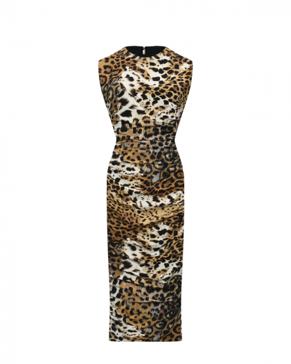 Платье миди, леопардовый принт Roberto Cavalli | Фото 1