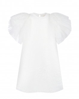 Белое платье с рукавами-крылышками Zhanna&Anna Белый, арт. ZA22040103-01 | Фото 1