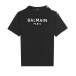 Черная футболка с серебристым логотипом Balmain | Фото 1