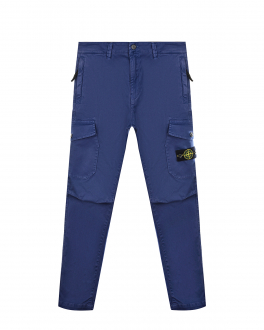 Синие брюки с накладными карманами Stone Island , арт. 751630311 V0127 ROYAL BLUE | Фото 1